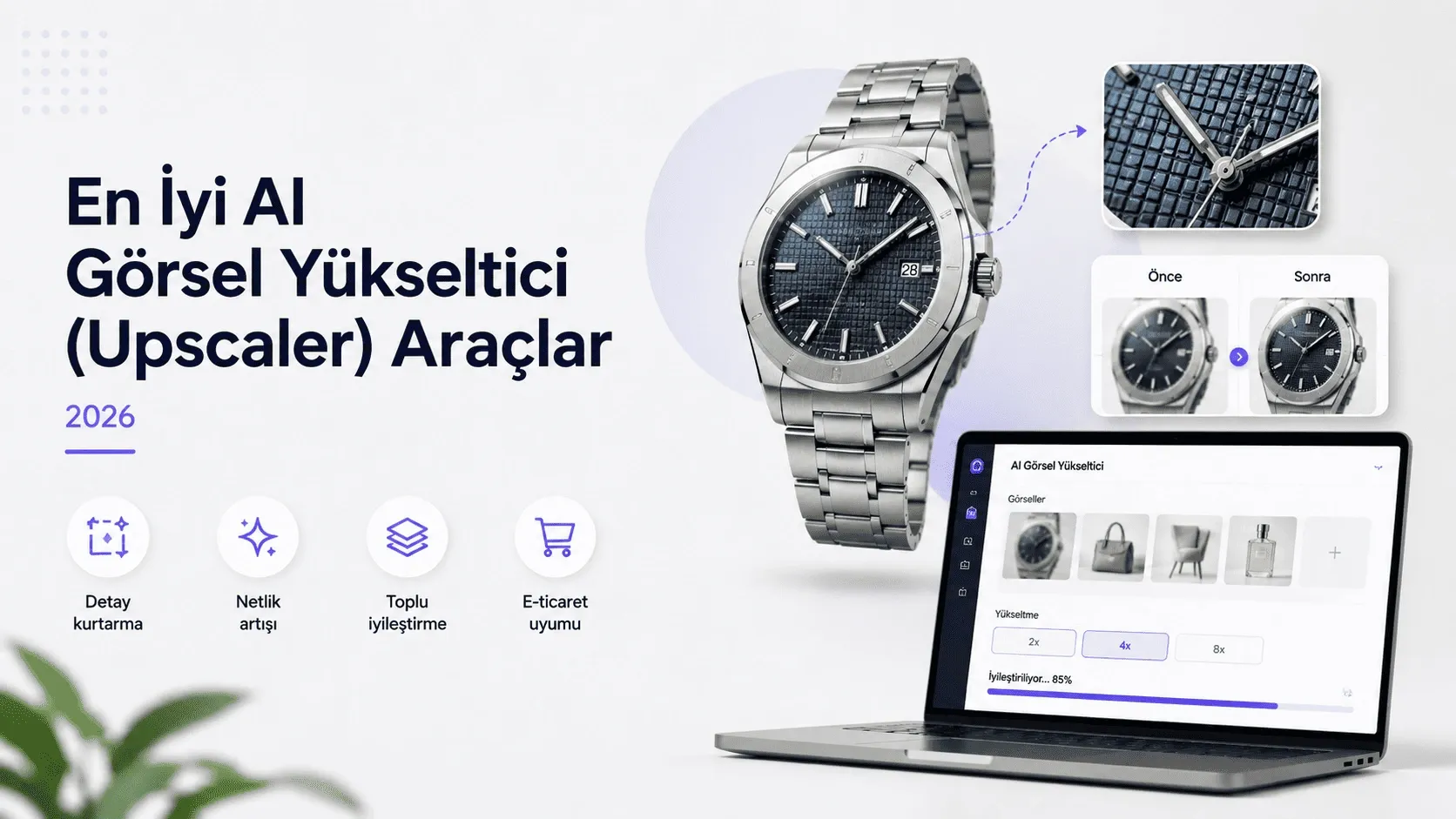 En İyi AI Görsel Yükseltici (Upscaler) Araçlar (2026)